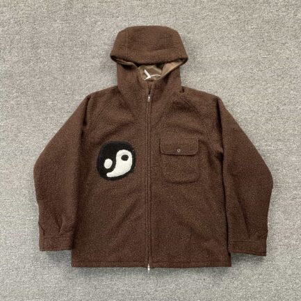 CPFM.XYZ Fuzzy Balance Brown Jacket